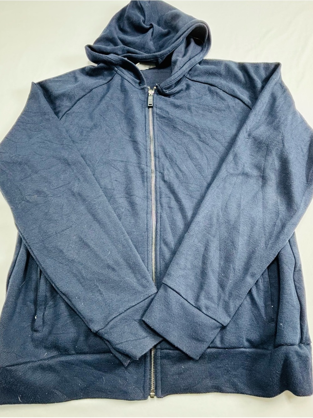 Men's Navy Zip-Up Hooded Jacket M540